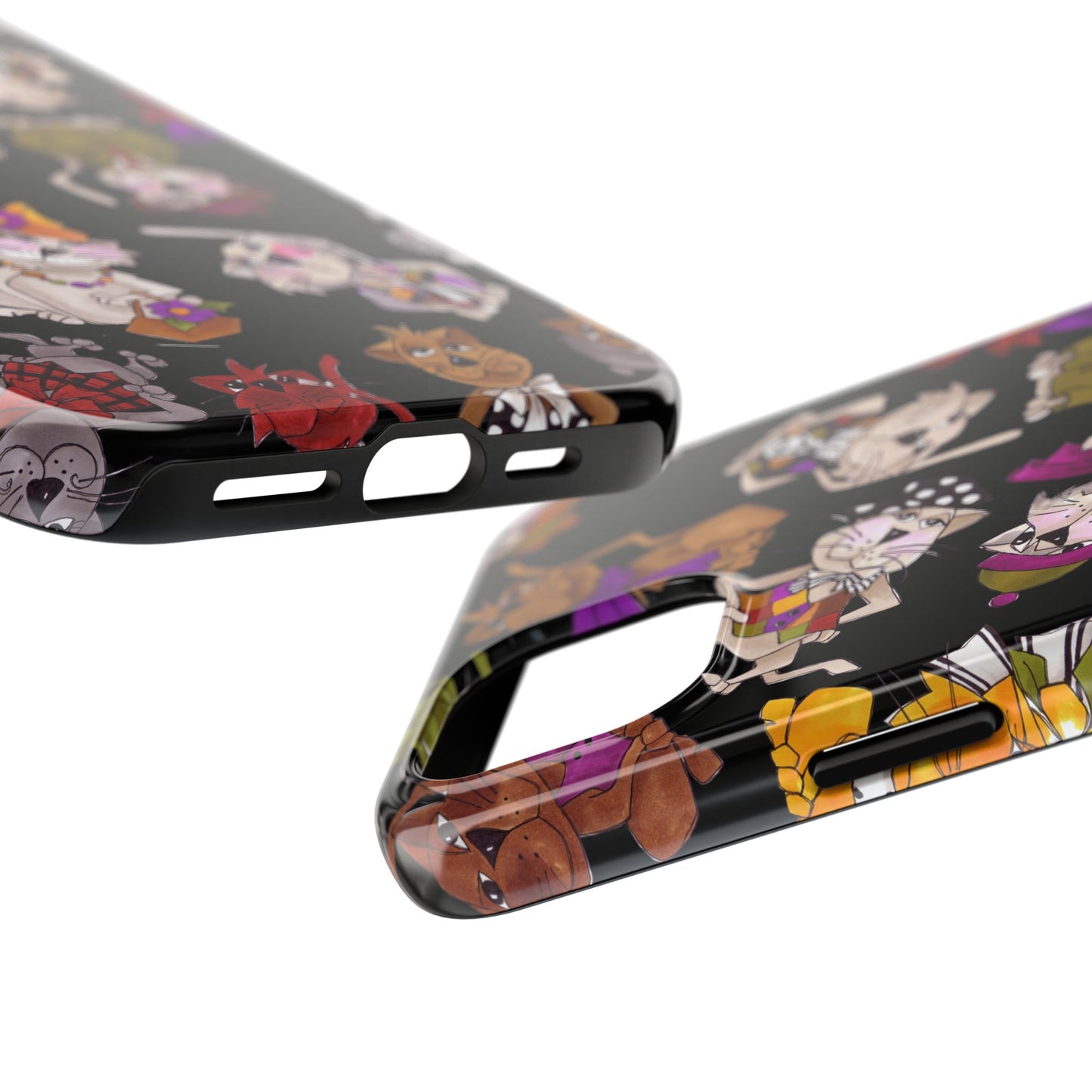 Spice Cats Tossed Black Phone Case