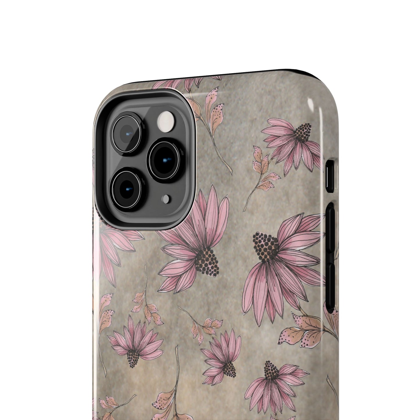 Wild Cone Flowers Taupe Marble Phone Case
