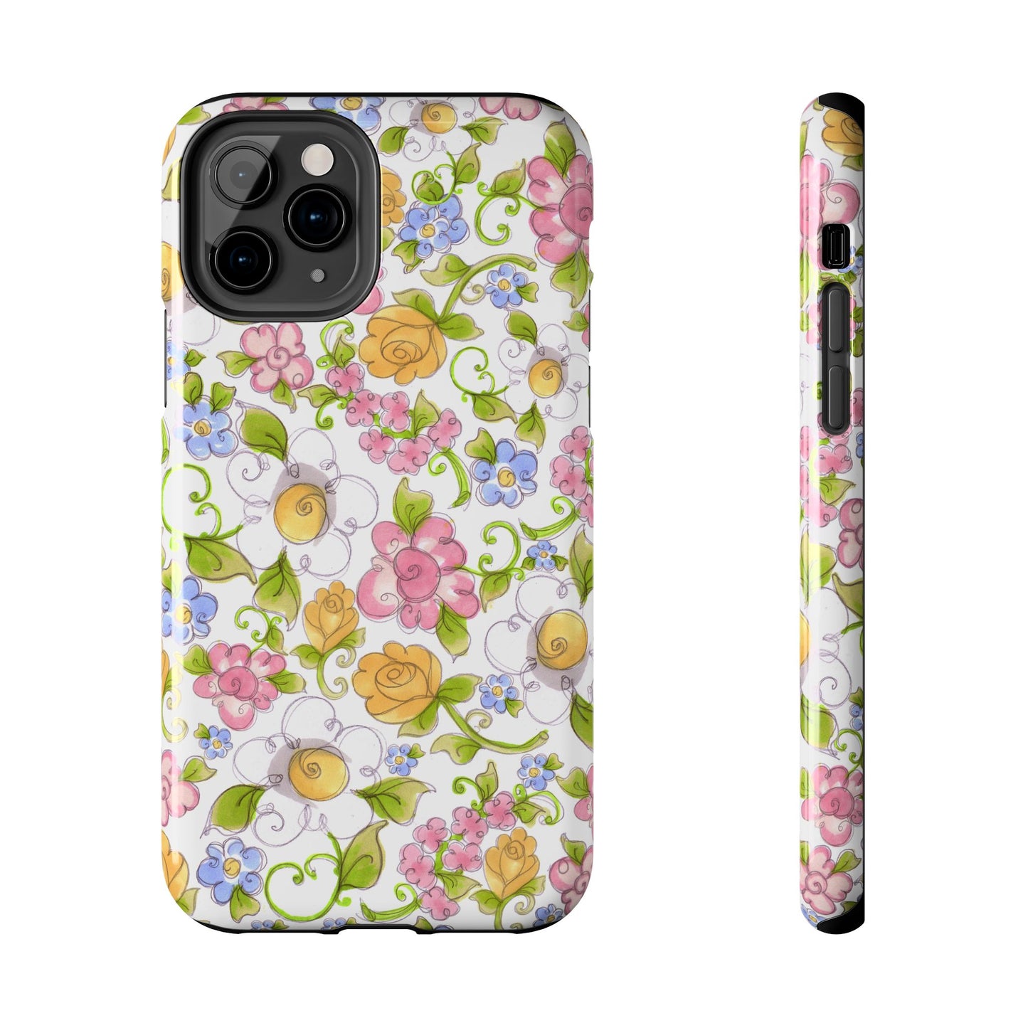 Flower Frolic White Phone Case