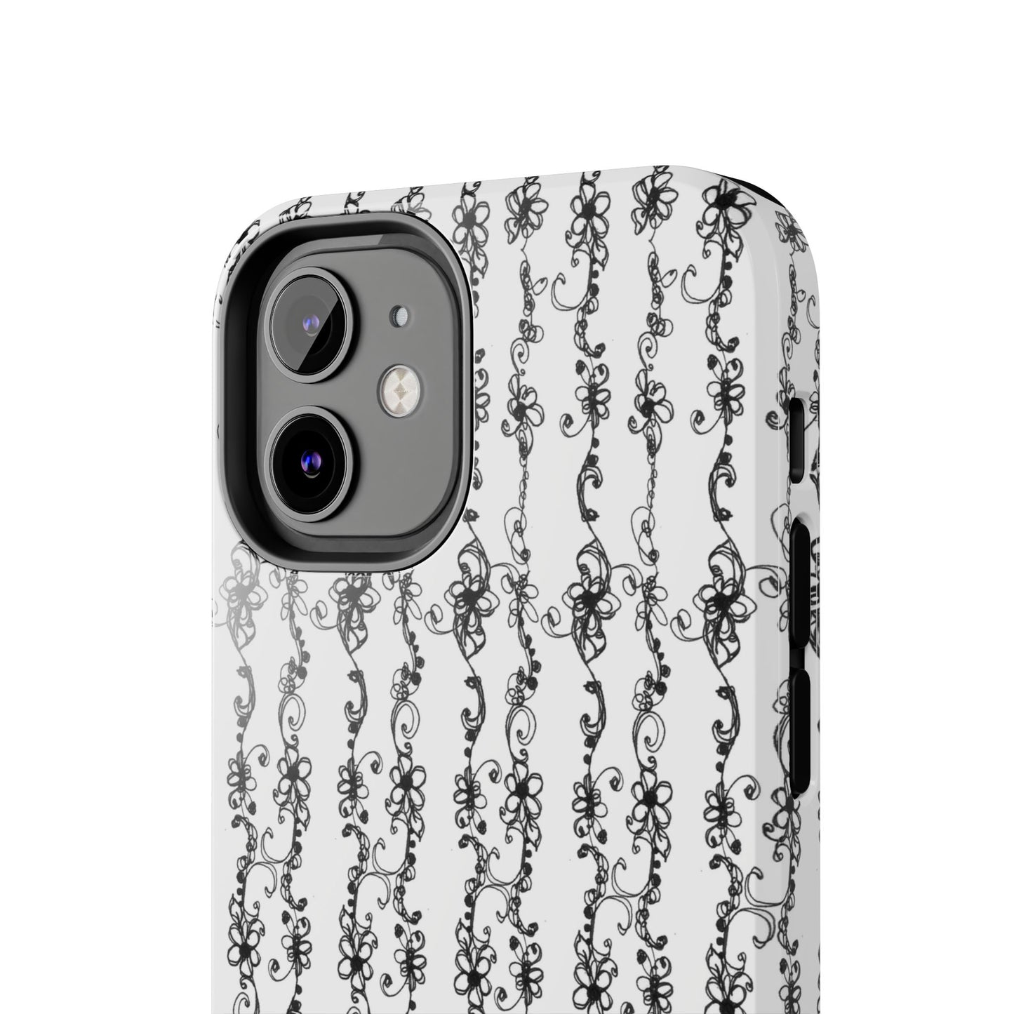 Flower Scroll Stripe Phone Case