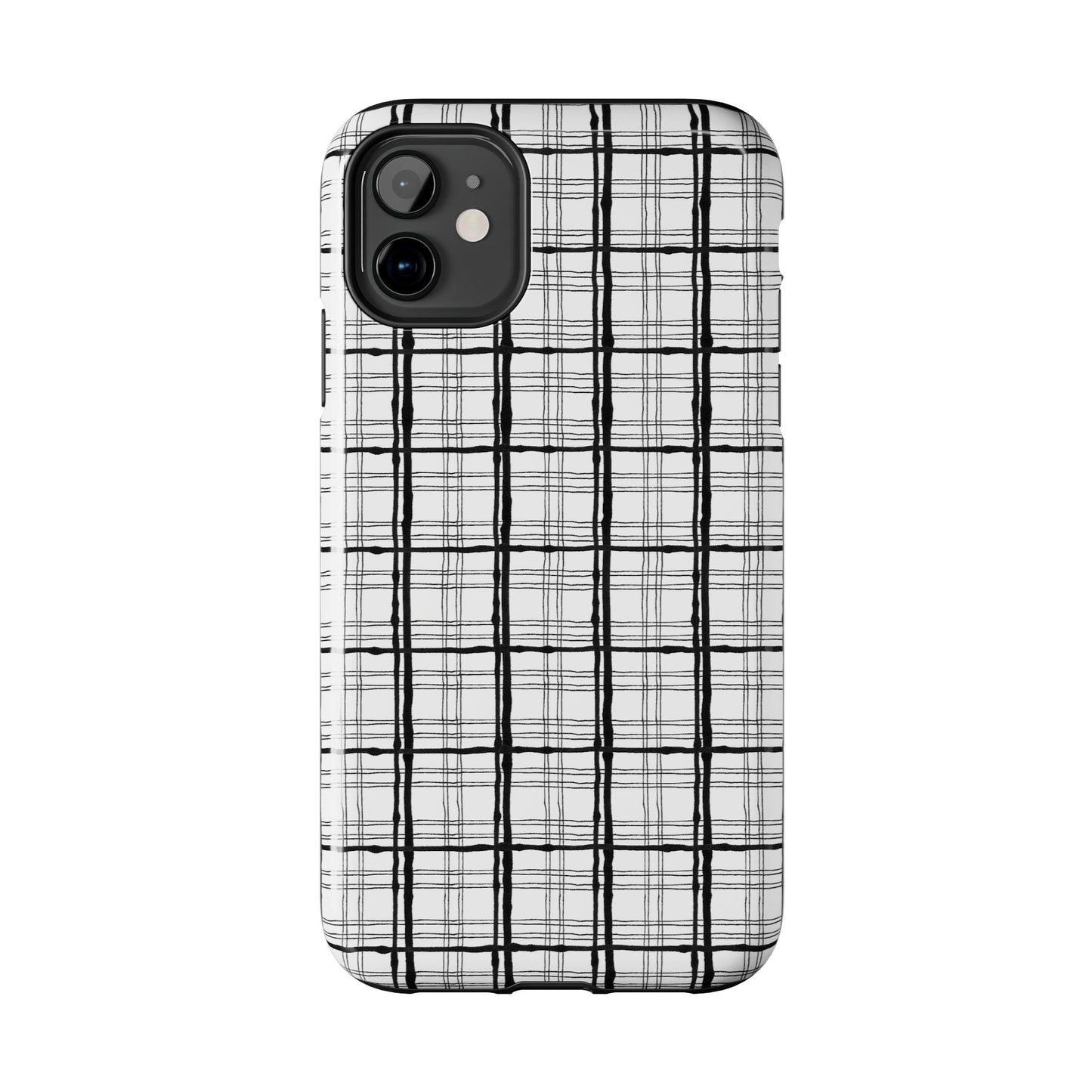 Sophistiplaid White / Black Phone Case