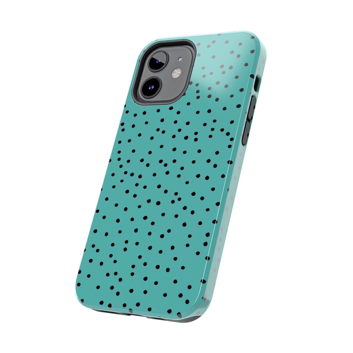 Dinky Dots Turquoise / Black Phone Case