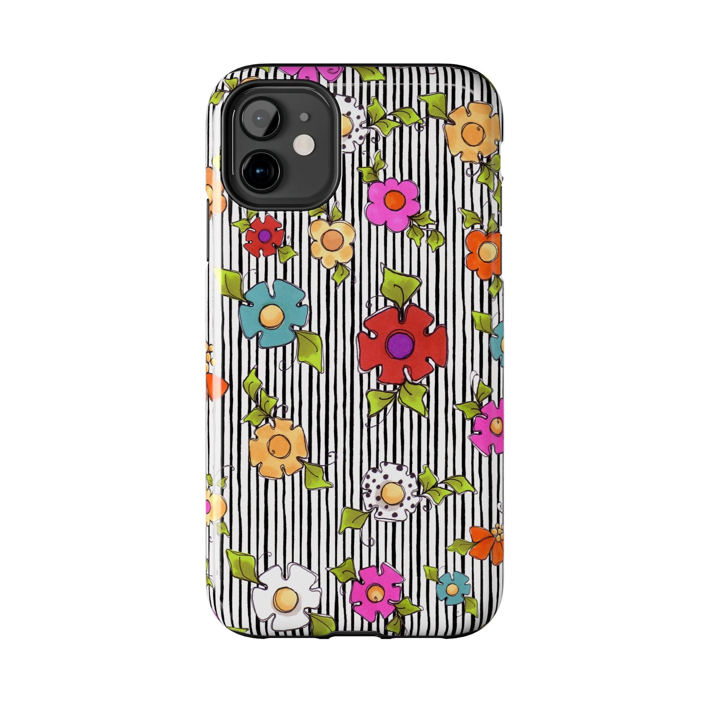 Dog Blooms White / Black Phone Case