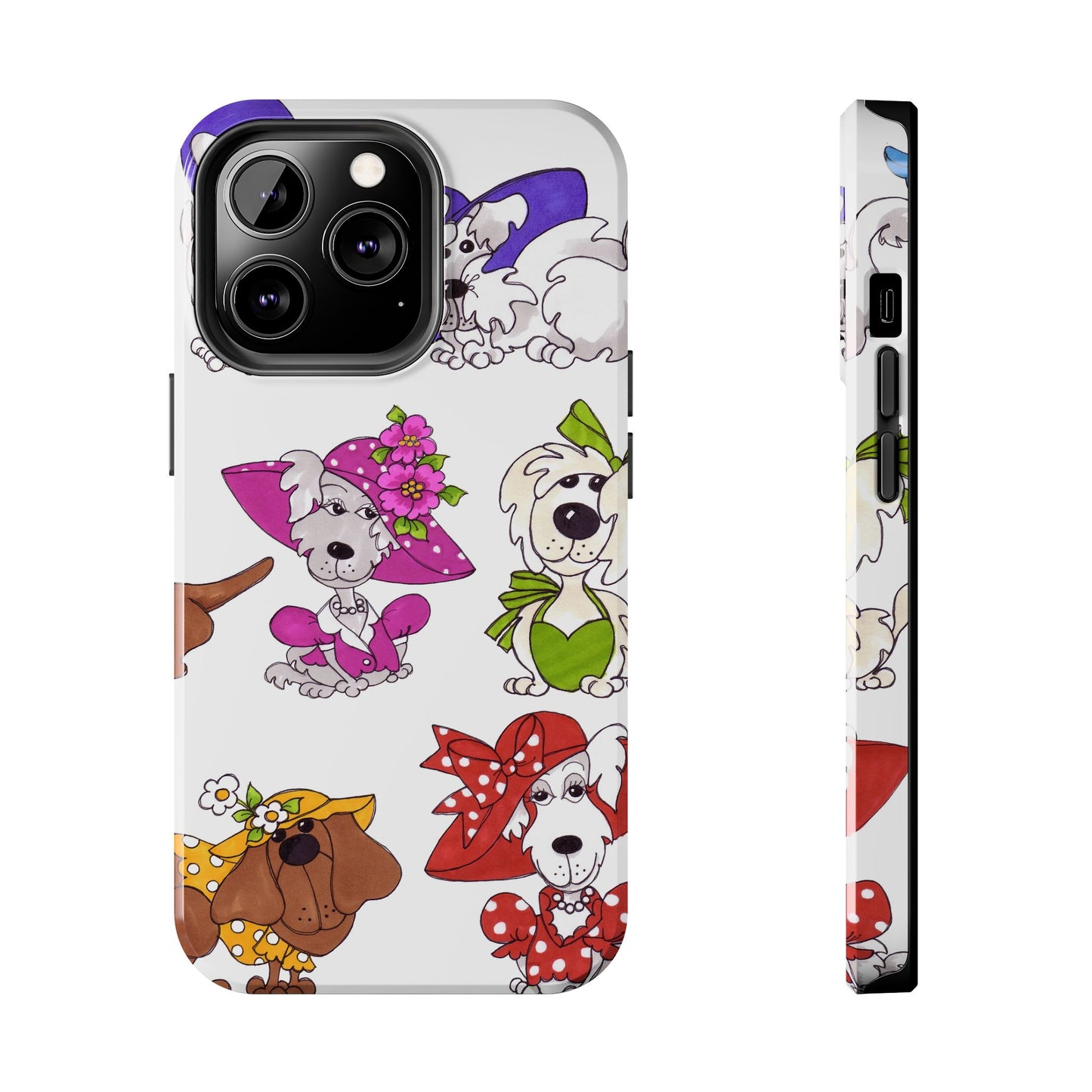 Fancy Dog Line Up White Phone Case