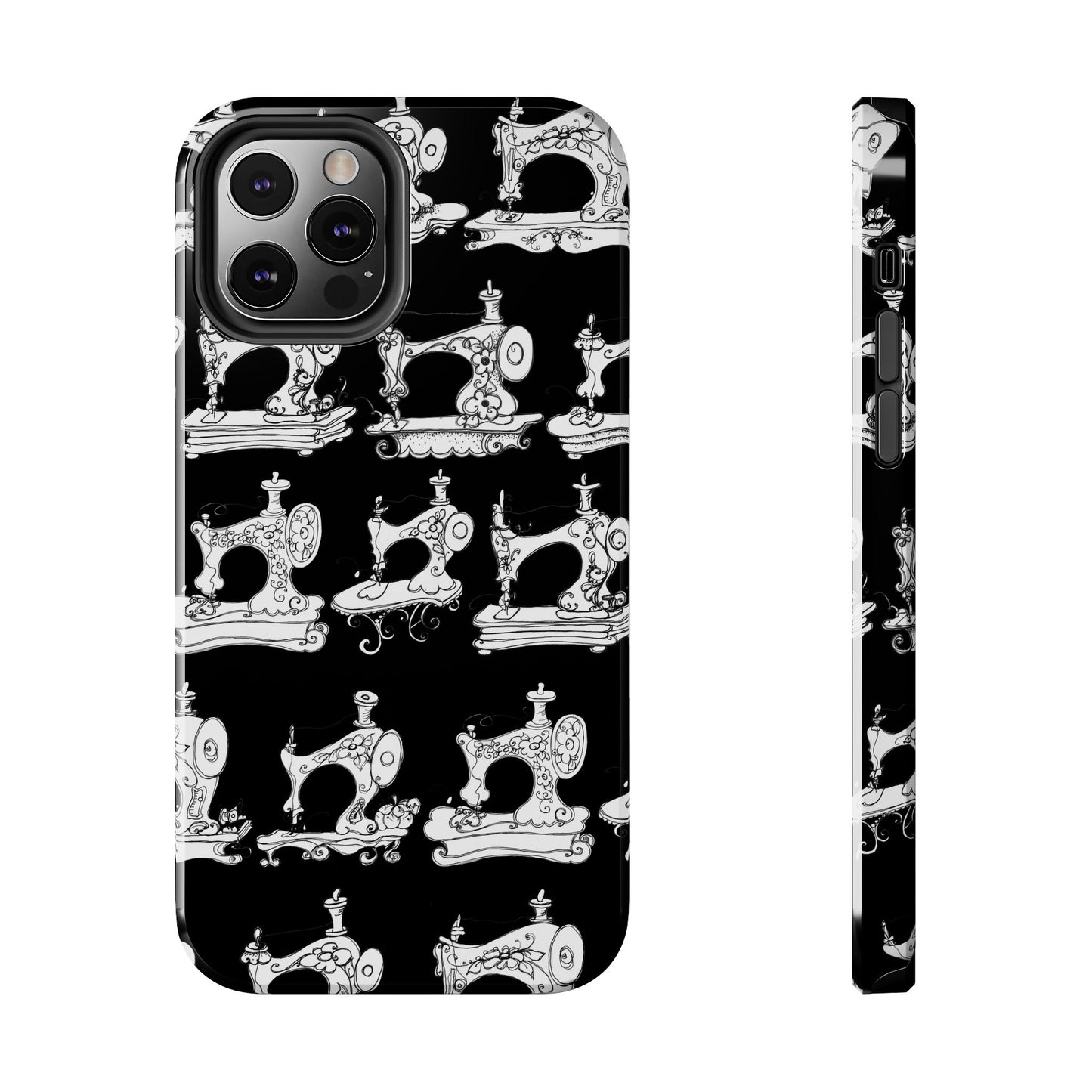 Sew Sew Black / White Phone Case
