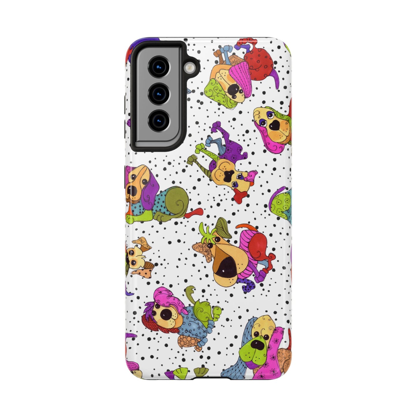 Tossed Happy Dogs White Phone Case