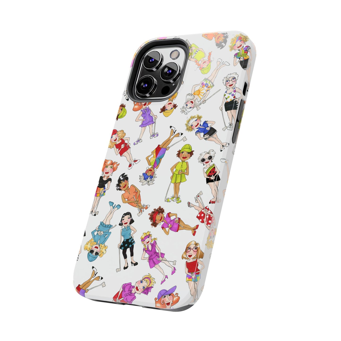 Tossed Golfer Girls White Phone Case