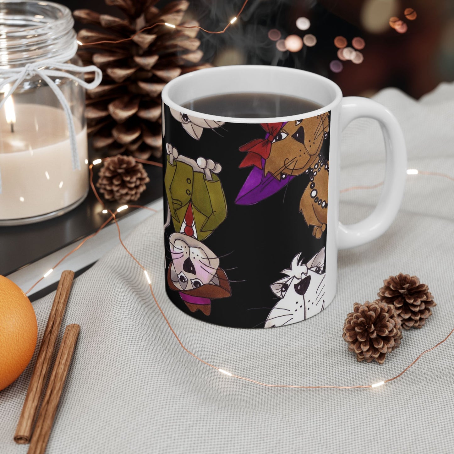 Spice Cats Tossed Black Cup