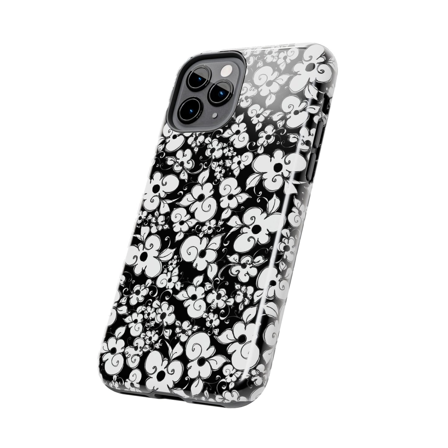 Dog Daisies Black Phone Case