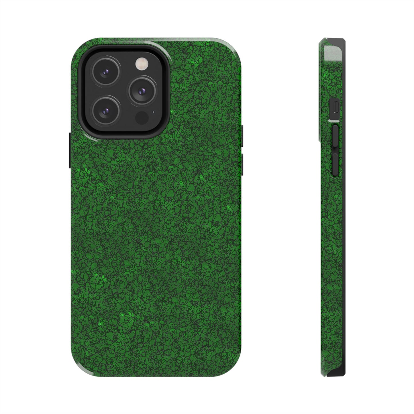 Scribble Green / Black Phone Case