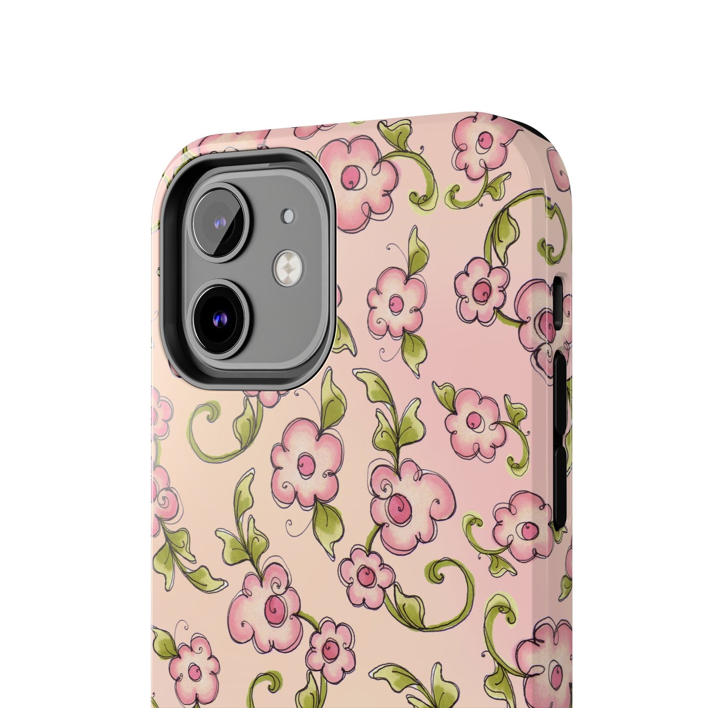 Scroll Daisies Peach / Peach Phone Case