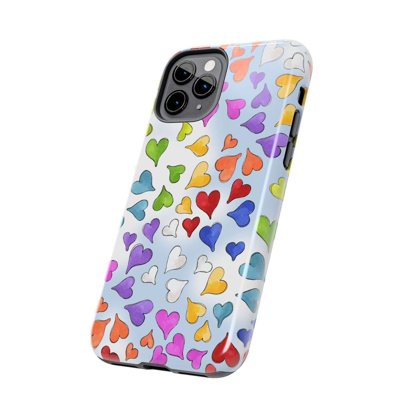 Happy Hearts Blue Sky Phone Case