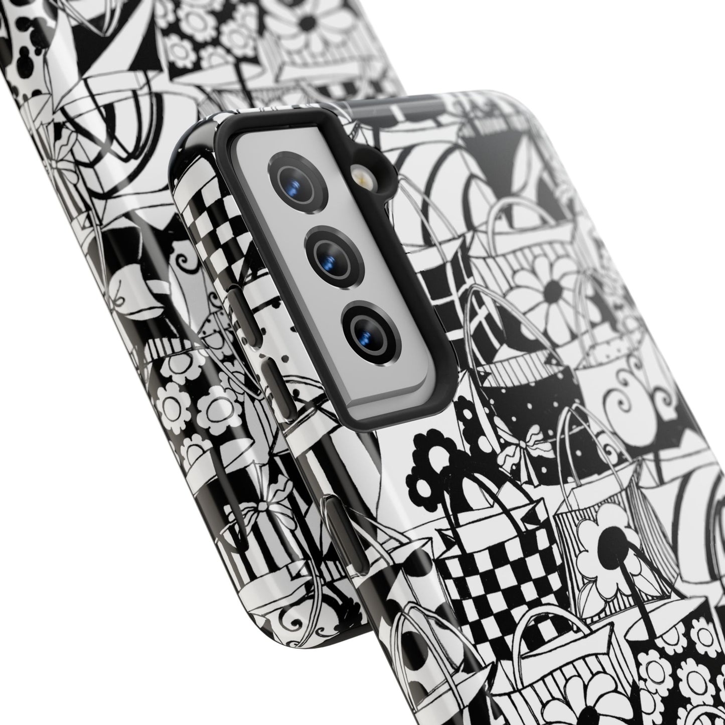 Totally Black / White Phone Case