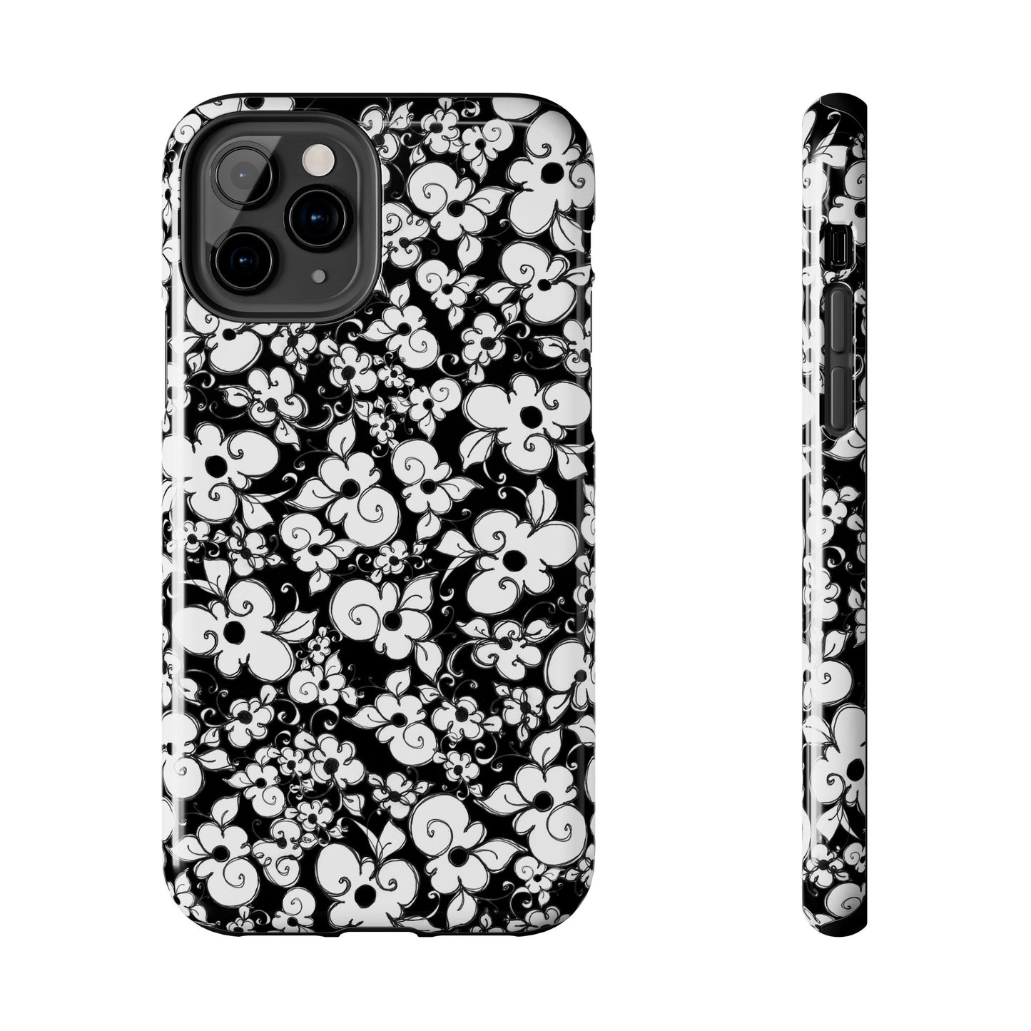 Dog Daisies Black Phone Case