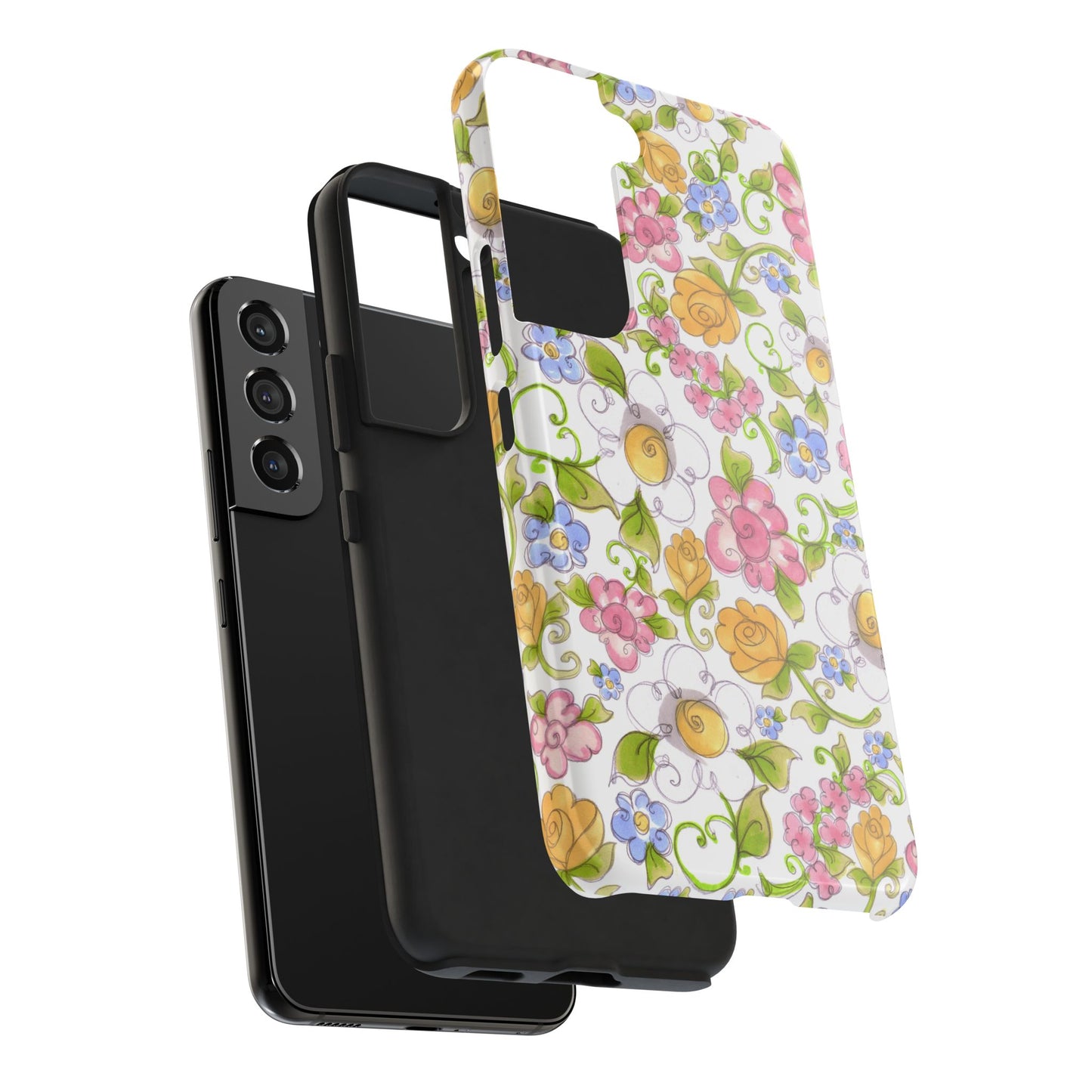 Flower Frolic White Phone Case