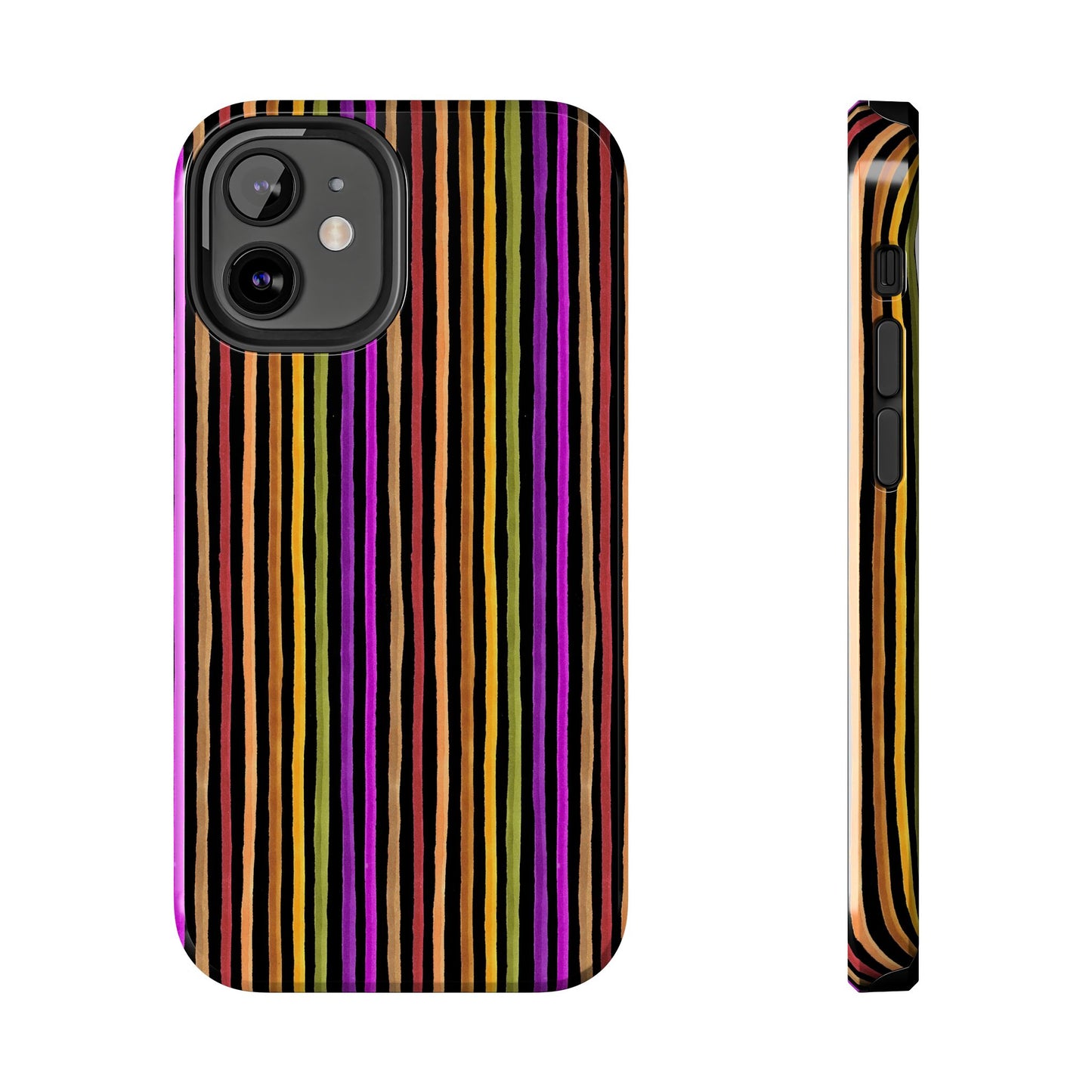 Spice Stripe Black Phone Case