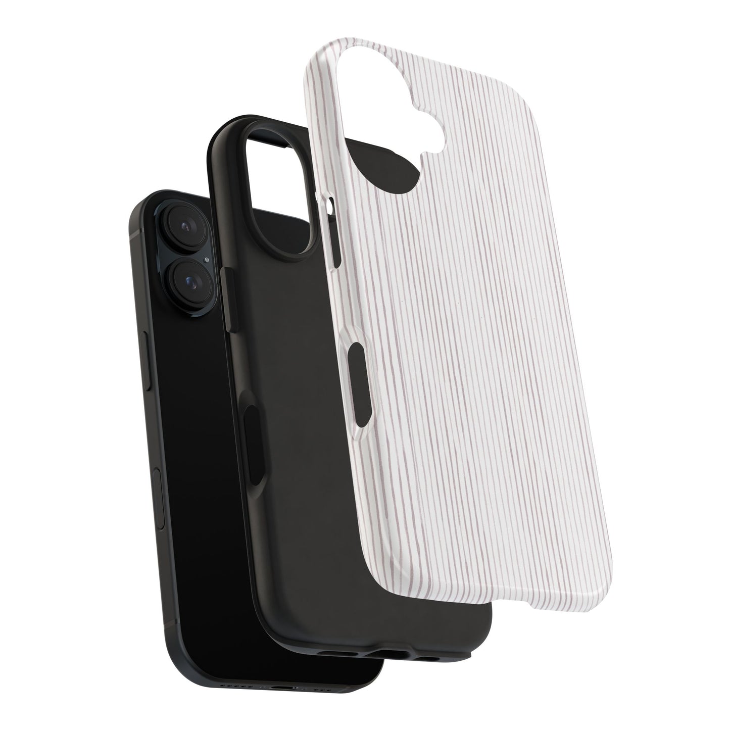 Happy Stripe White / Silver Phone Case