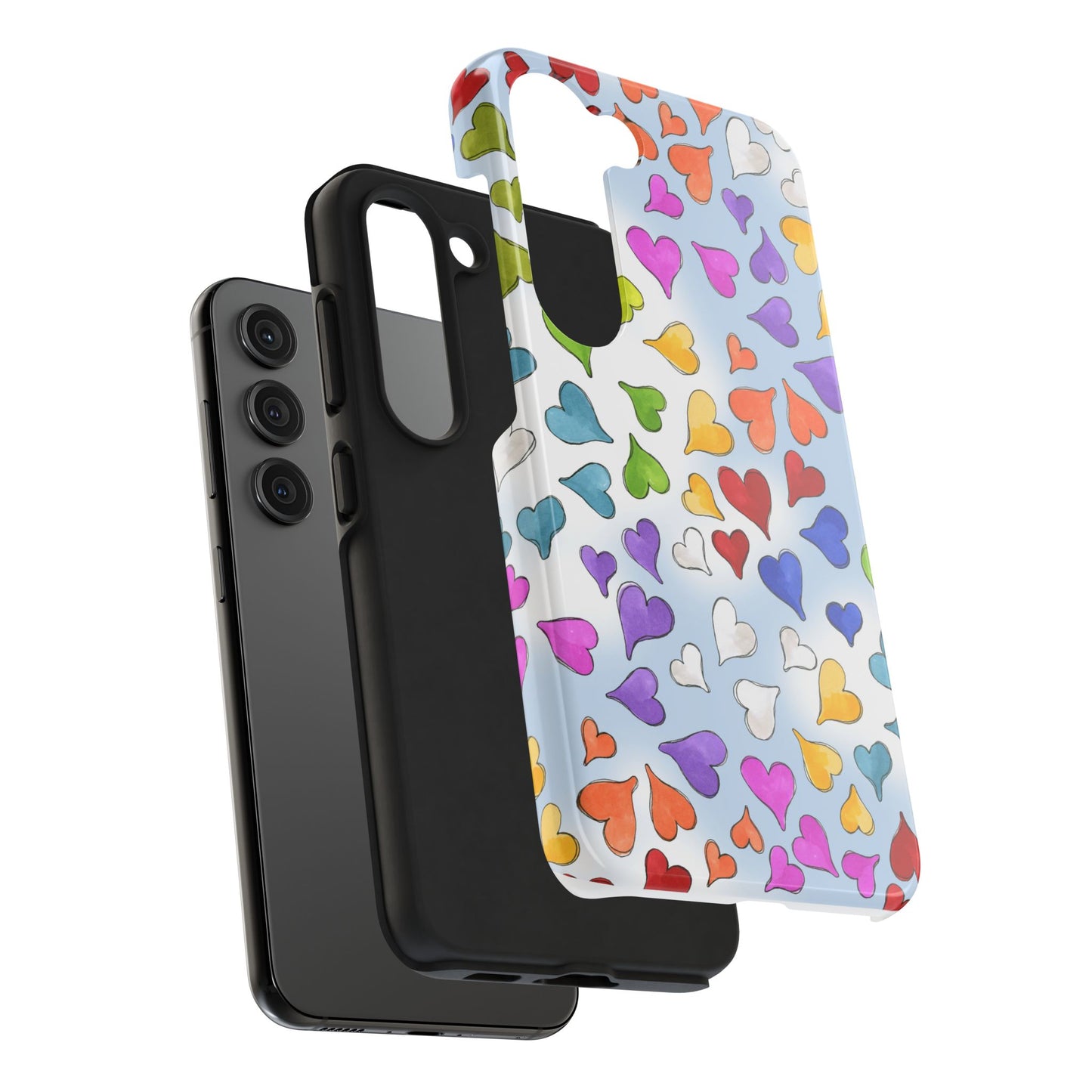 Happy Hearts Blue Sky Phone Case
