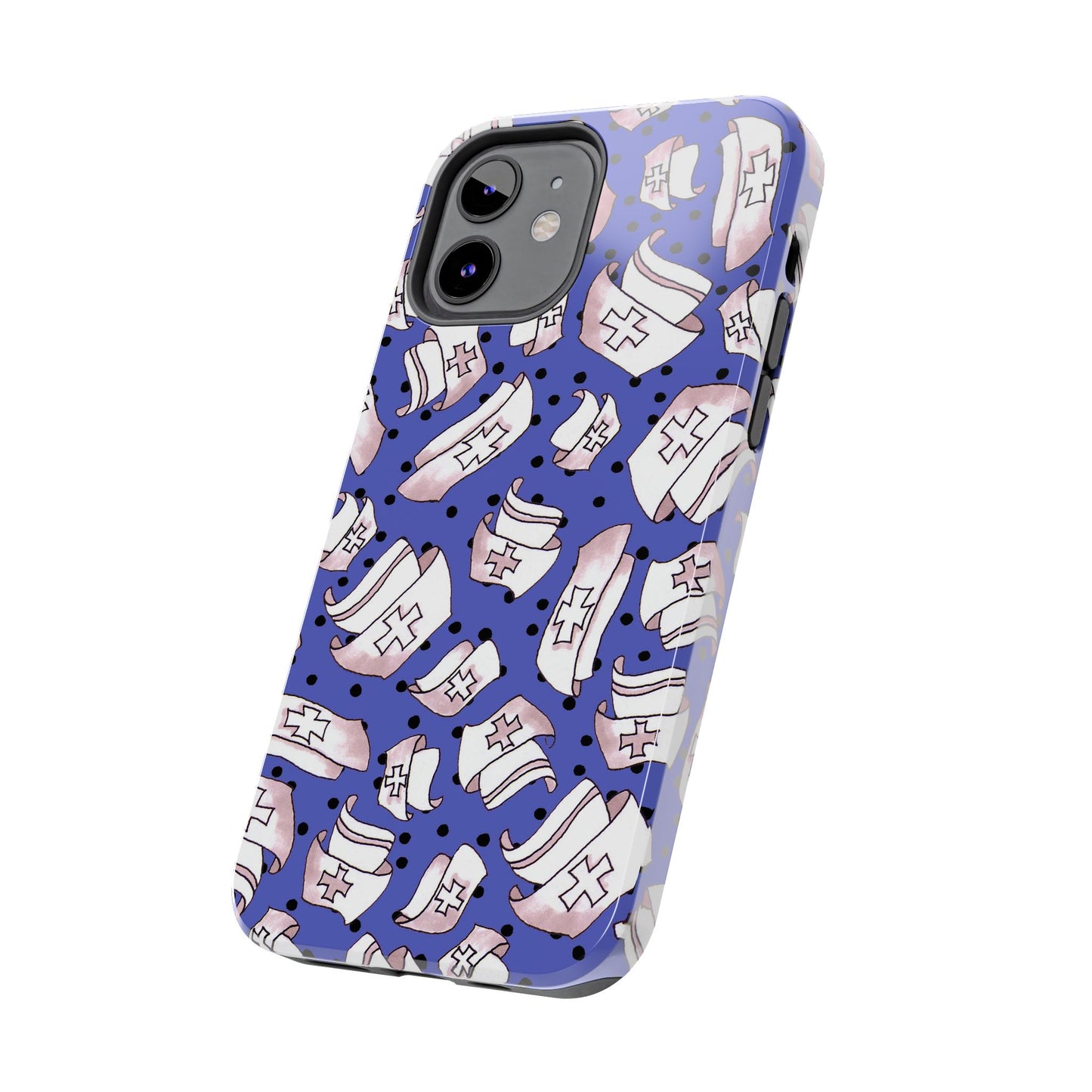 Med Hats Blue / Black Phone Case