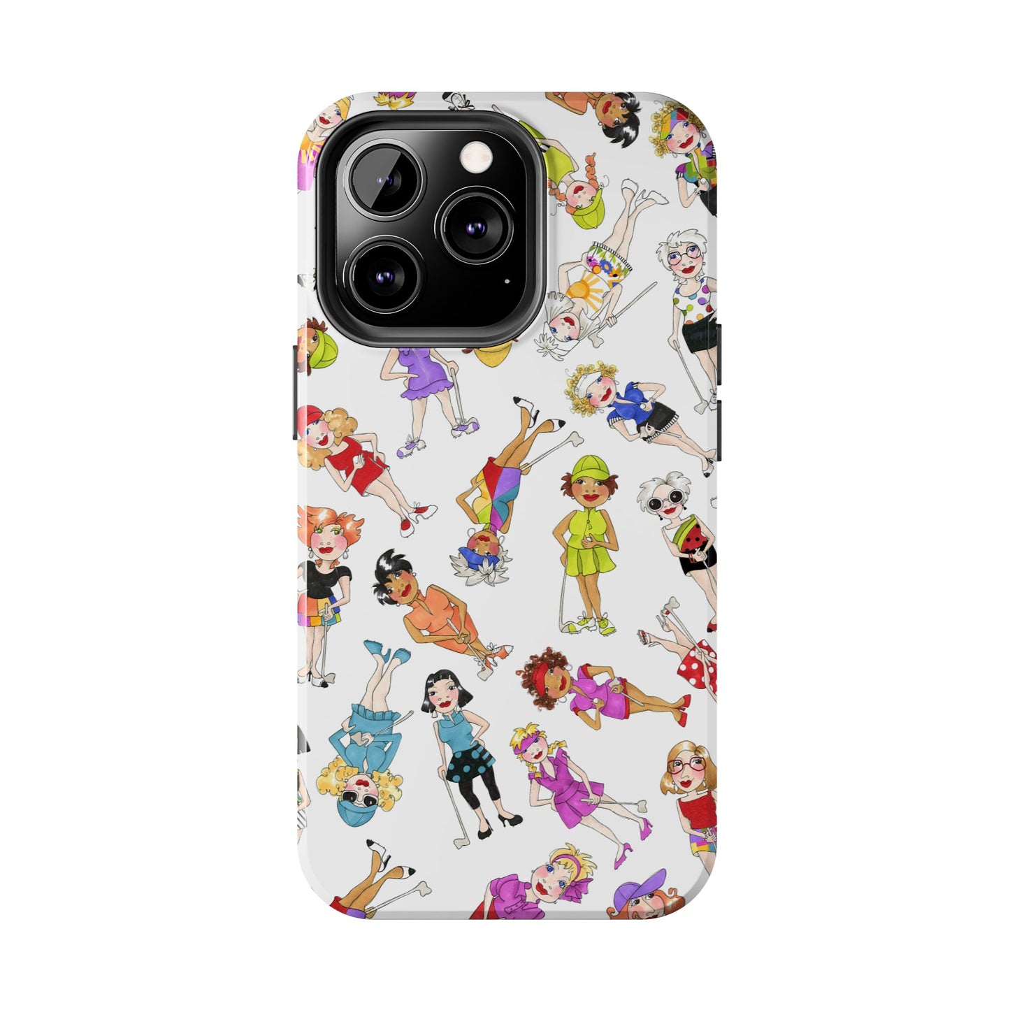 Tossed Golfer Girls White Phone Case