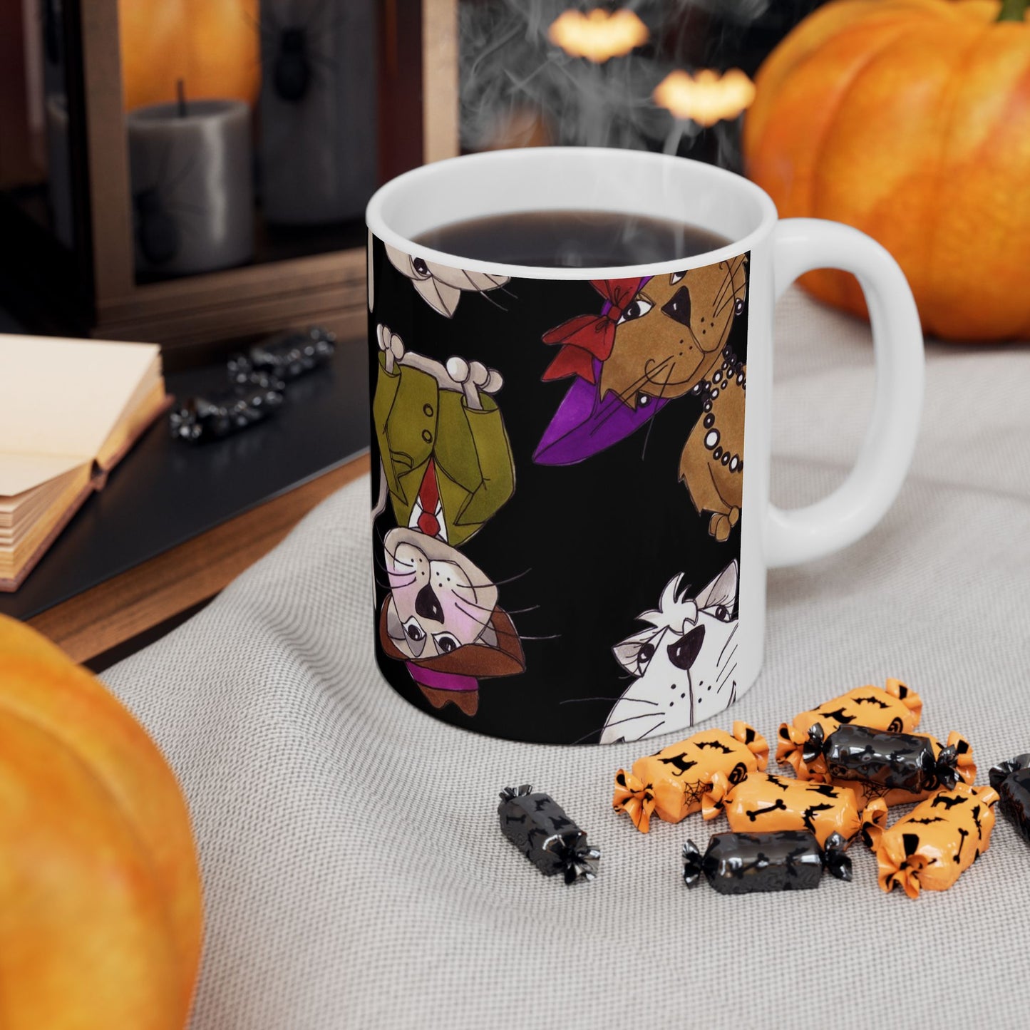 Spice Cats Tossed Black Cup