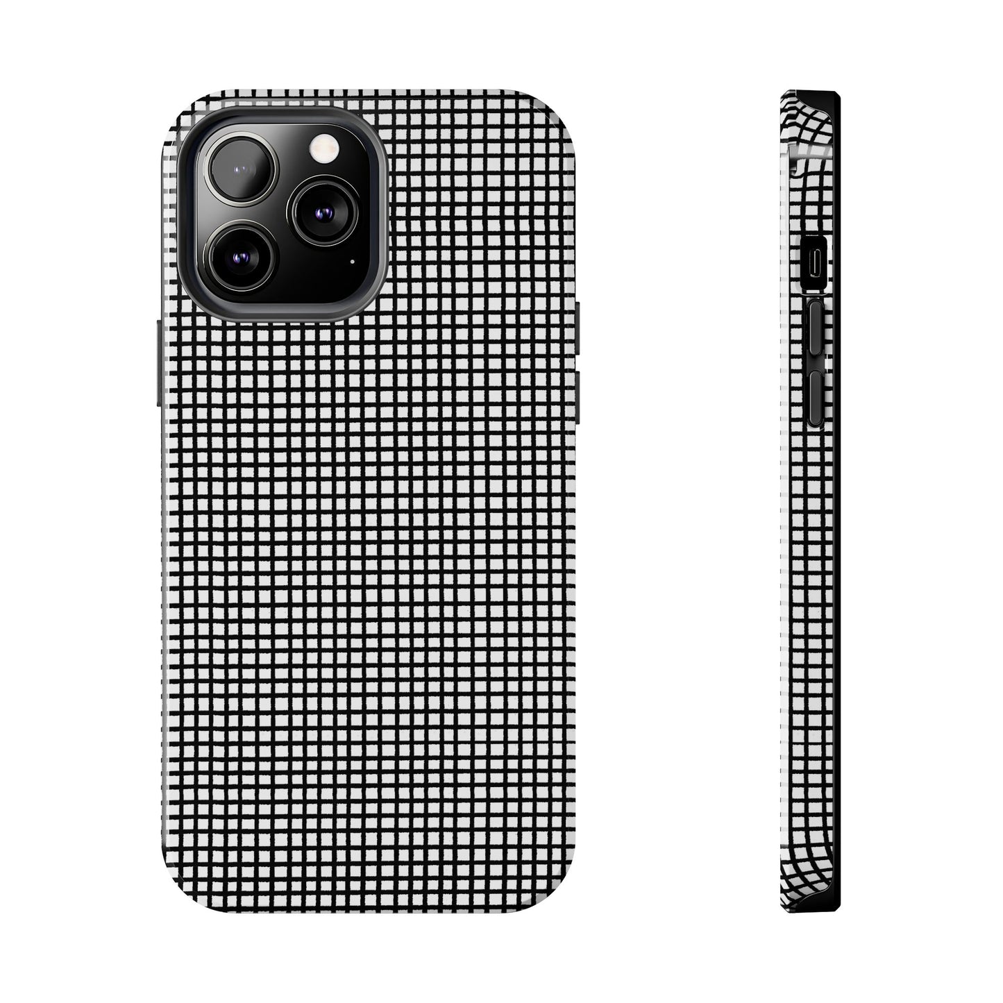 Gingham Black / White Phone Case