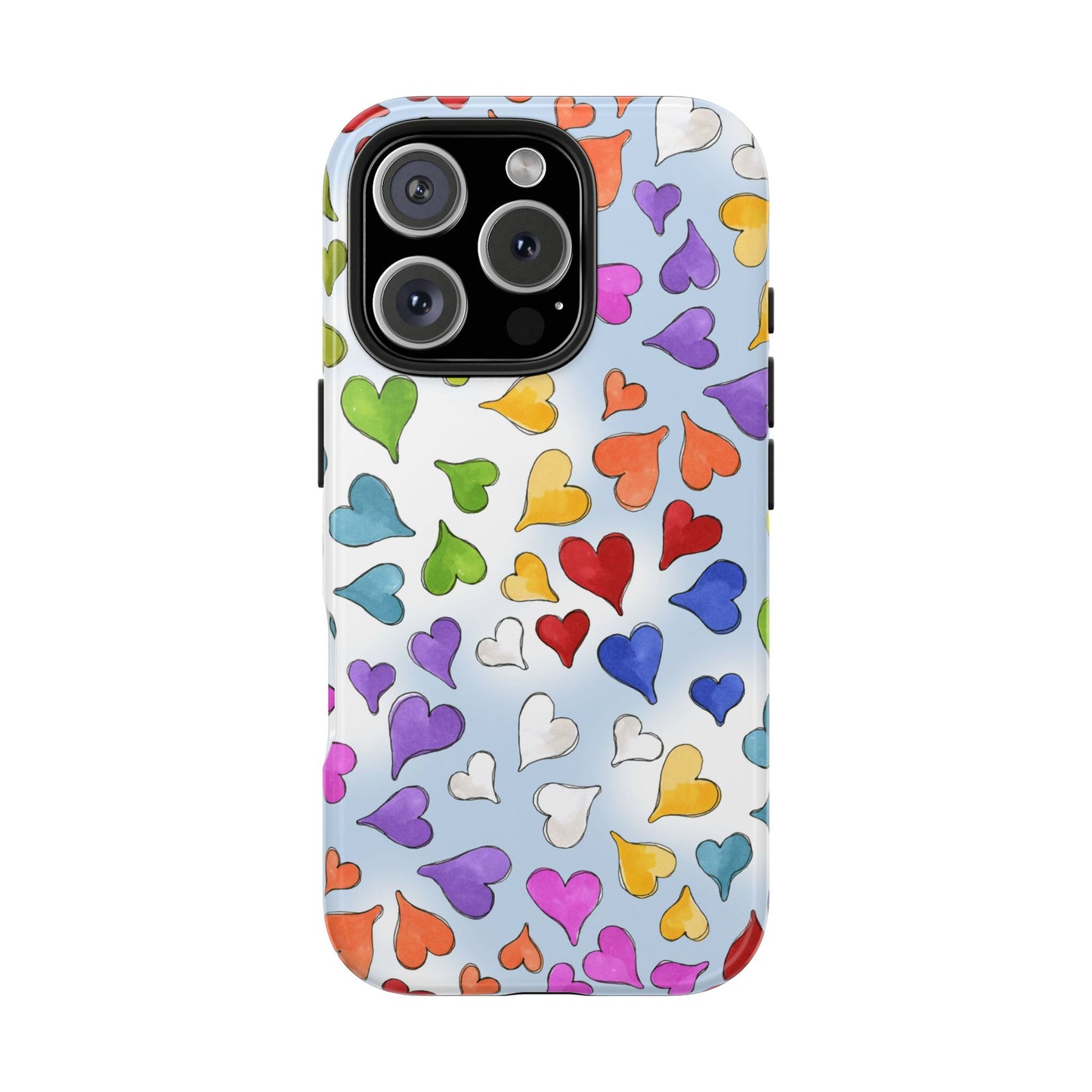 Happy Hearts Blue Sky Phone Case