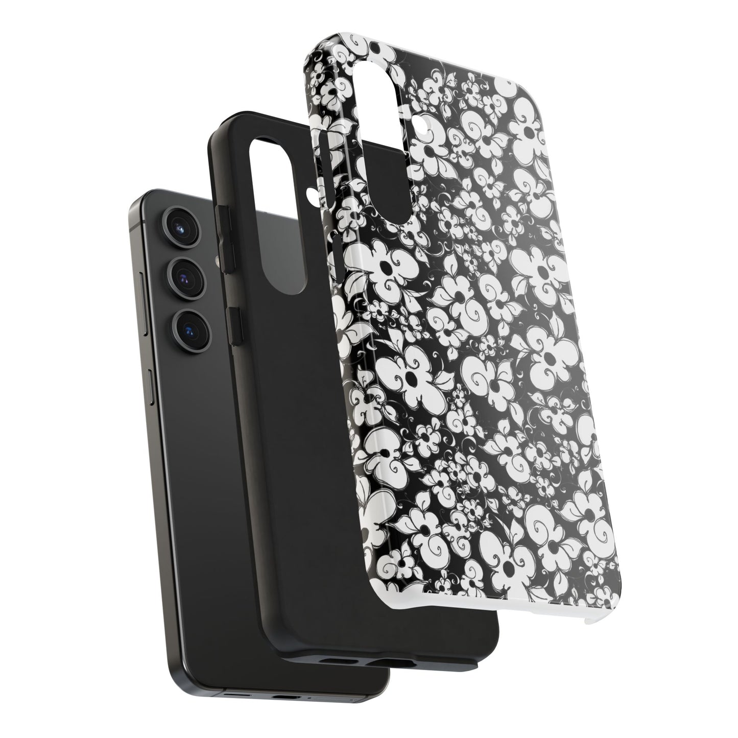 Dog Daisies Black Phone Case