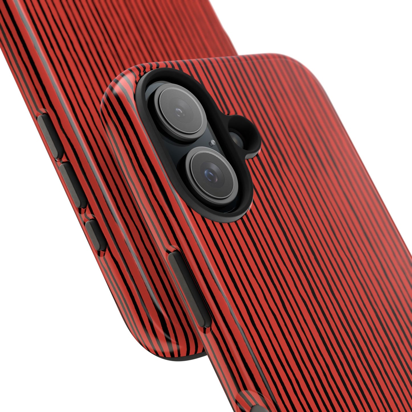 Quirky Pin Stripe Red / Black Phone Case