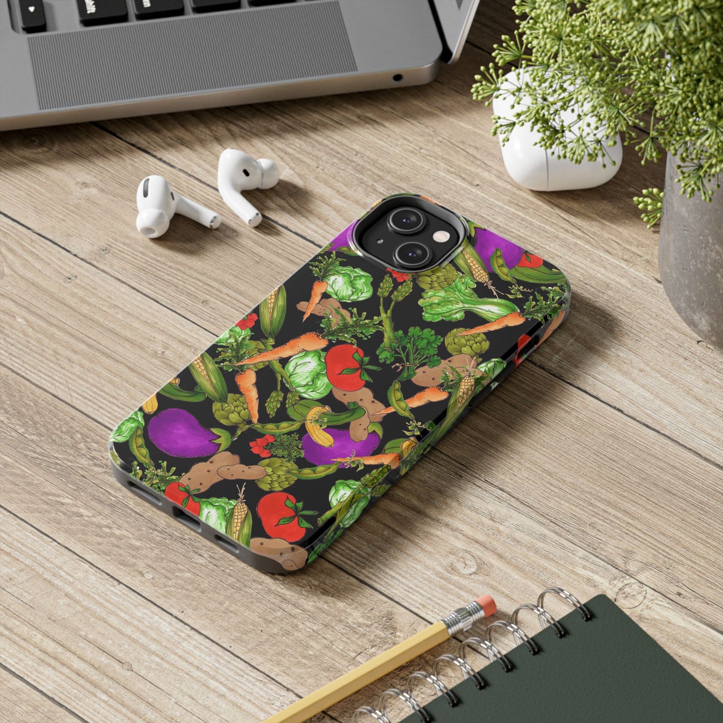 Veggie Jungle Black Phone Case