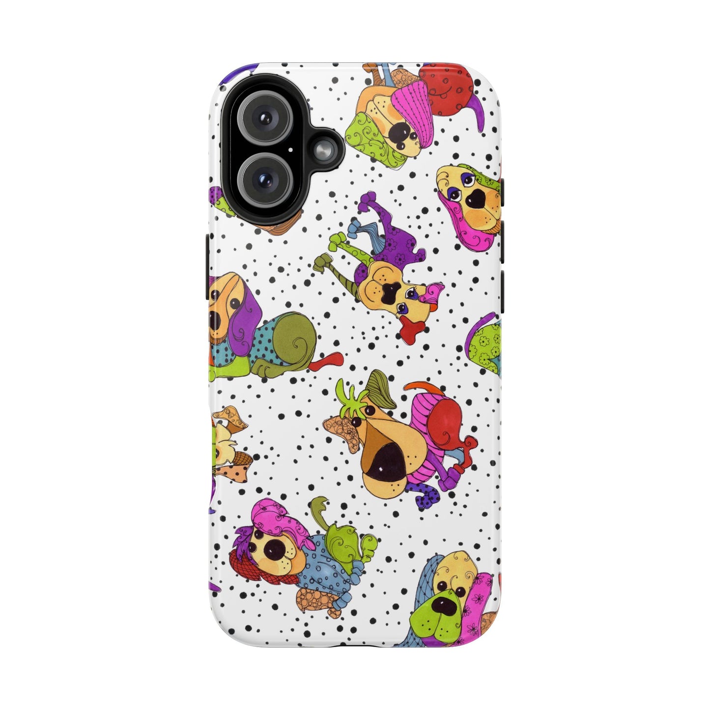 Tossed Happy Dogs White Phone Case