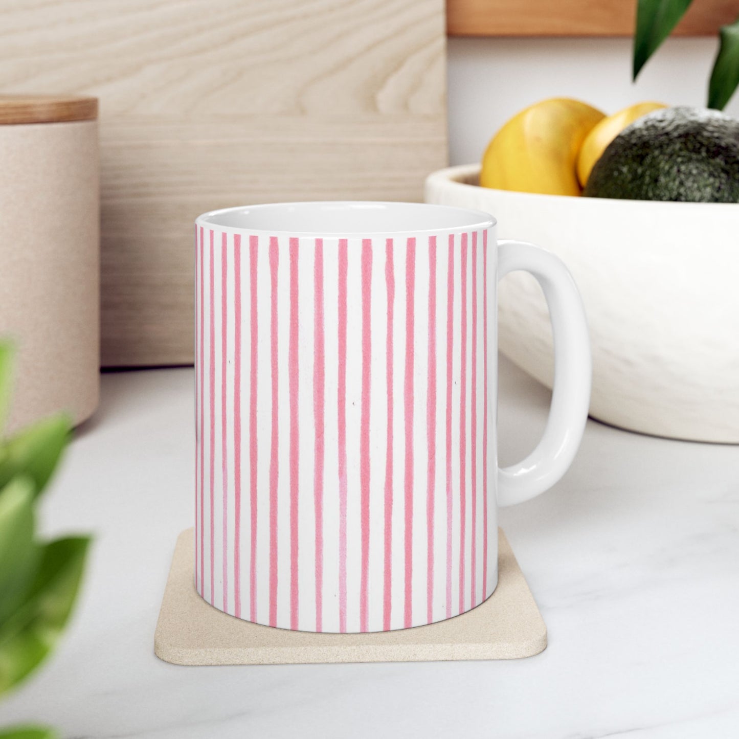 Candy Stripe White / Pink Cup