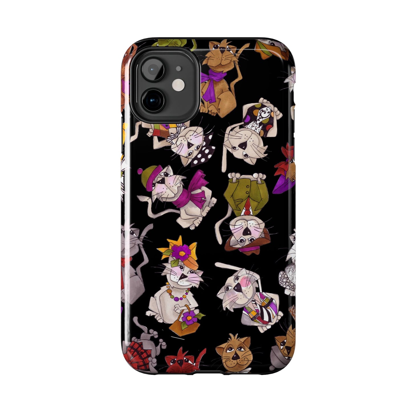 Spice Cats Tossed Black Phone Case