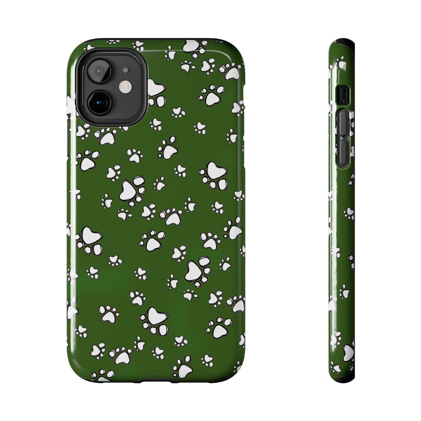 Paw Flakes Green Phone Case