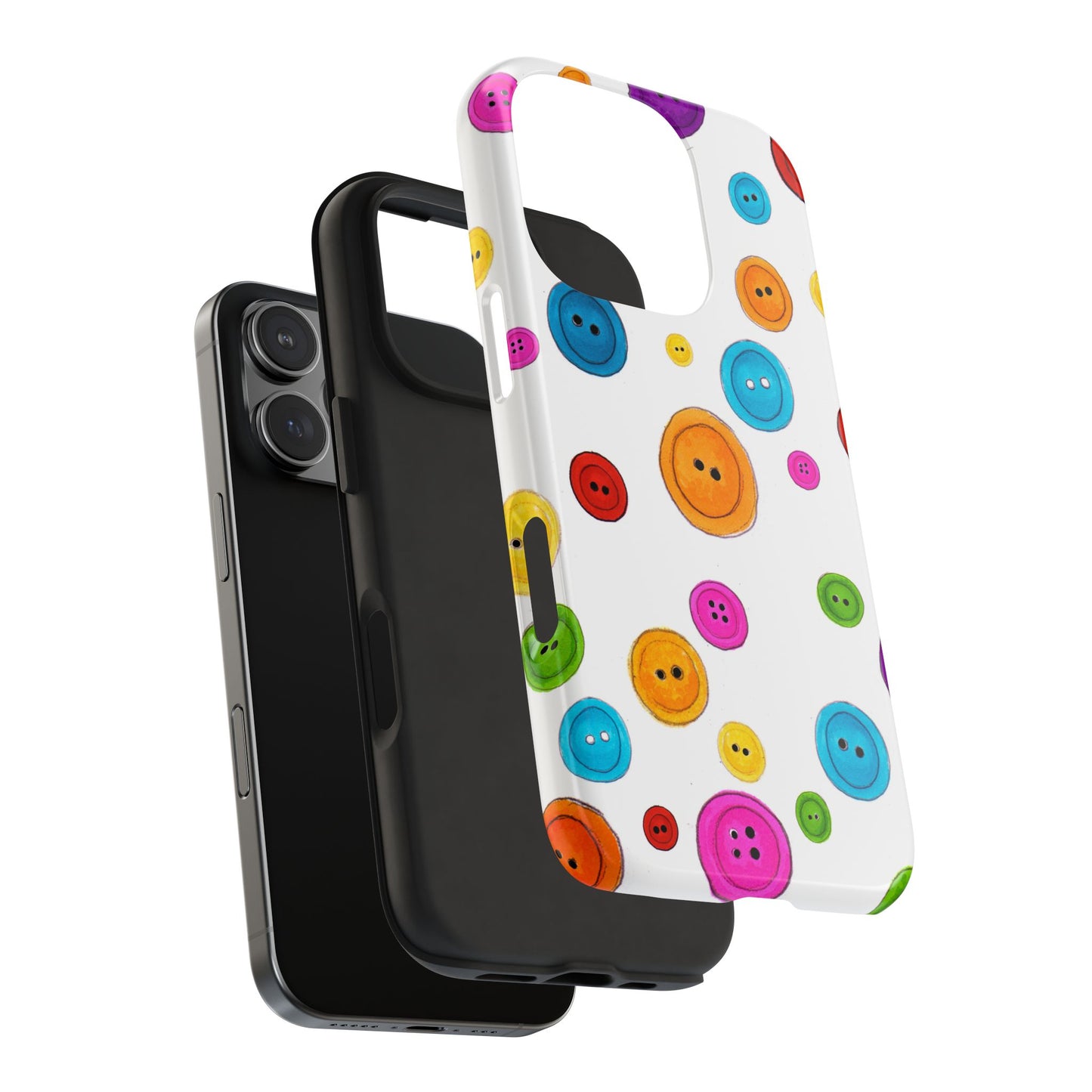 Button Dots White Phone Case