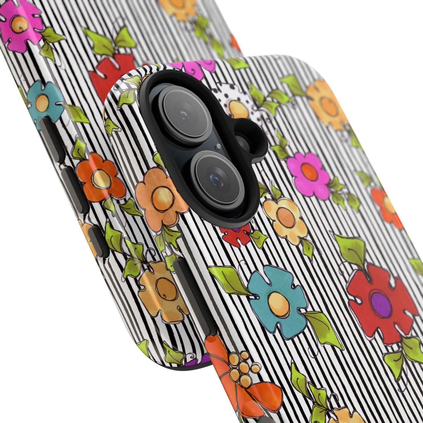 Dog Blooms White / Black Phone Case