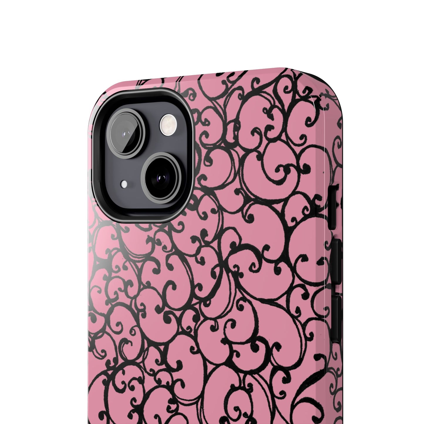 Scrollie Pink / Black Phone Case