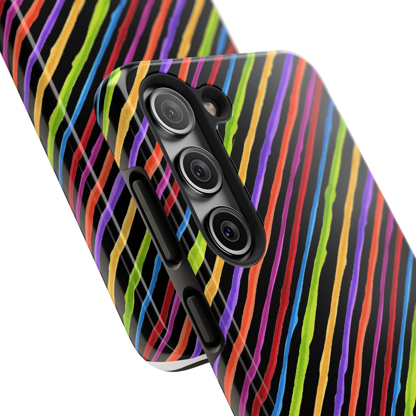 Quirky Bias Stripe Black Phone Case