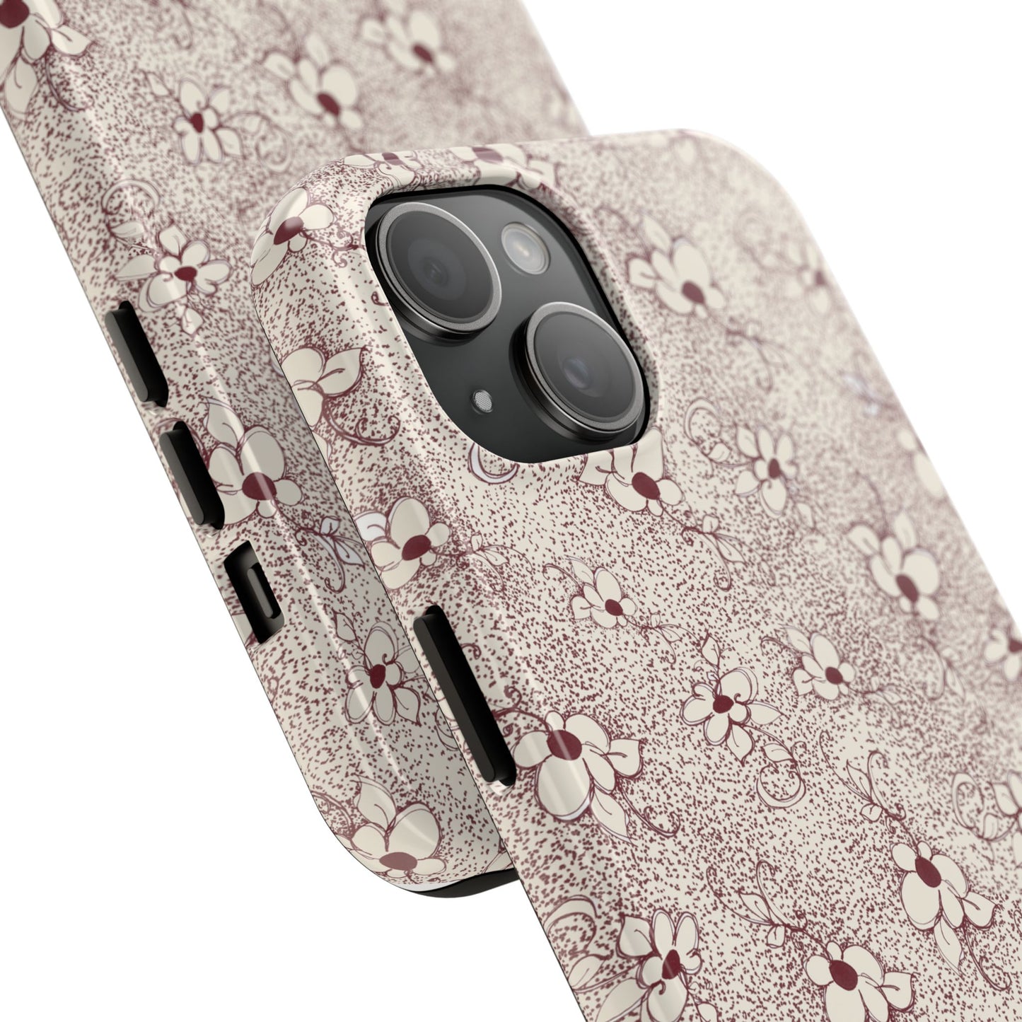 Daisy Flecks Ivory / Red Phone Case