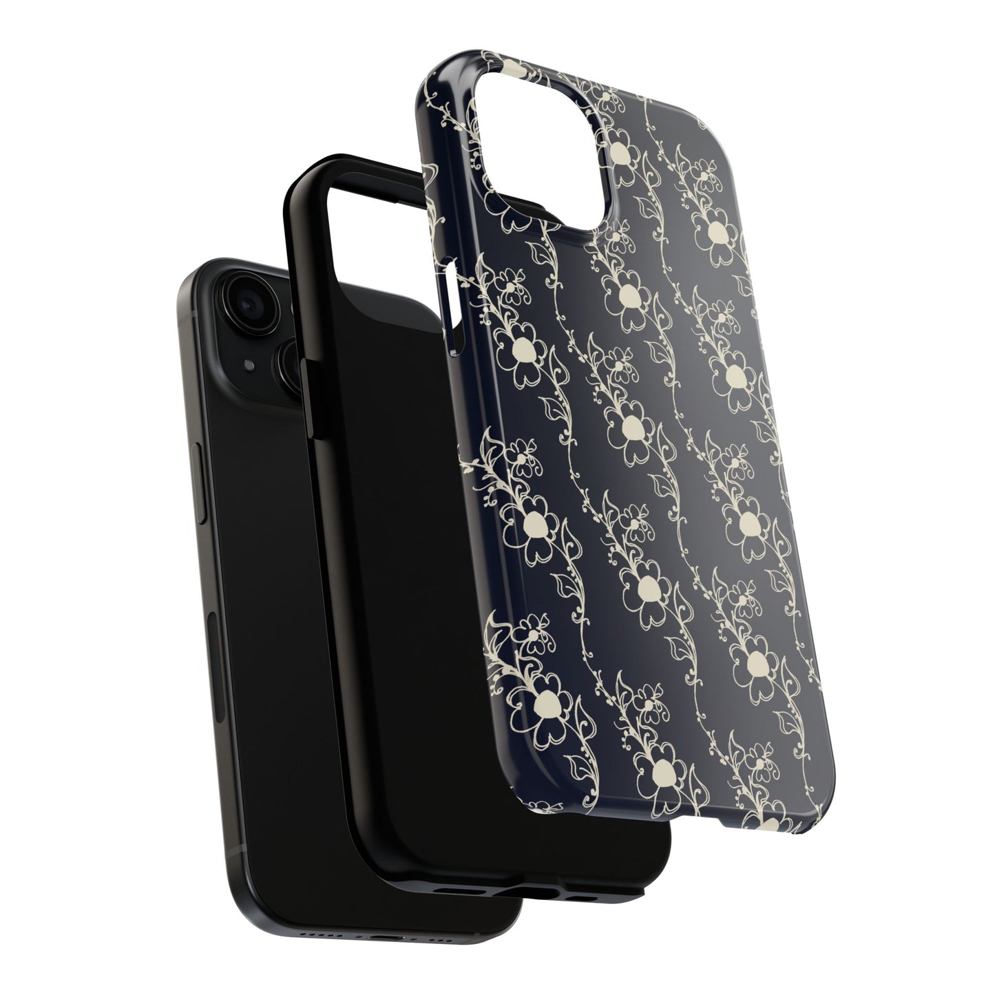 Diagonal Daisies Black / Ivory Phone Case