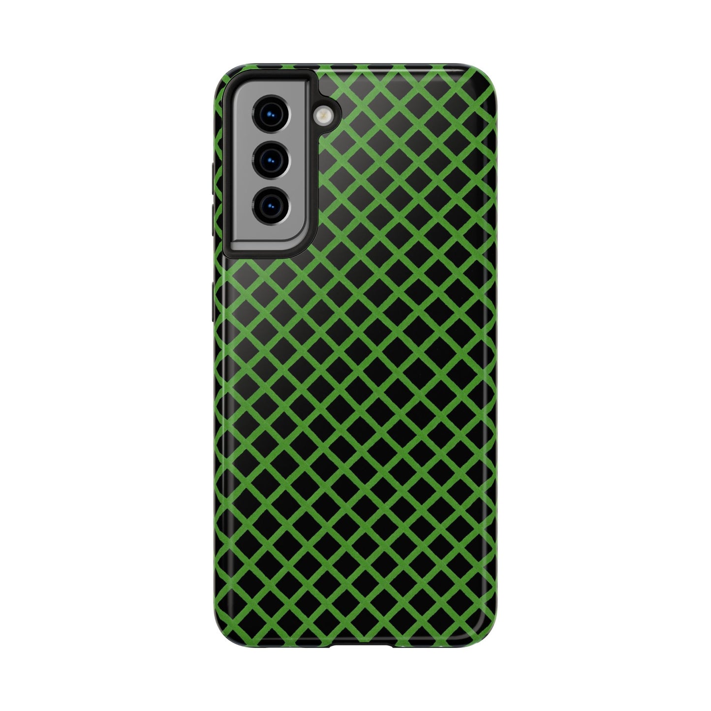 Trellis Green / Black Phone Case