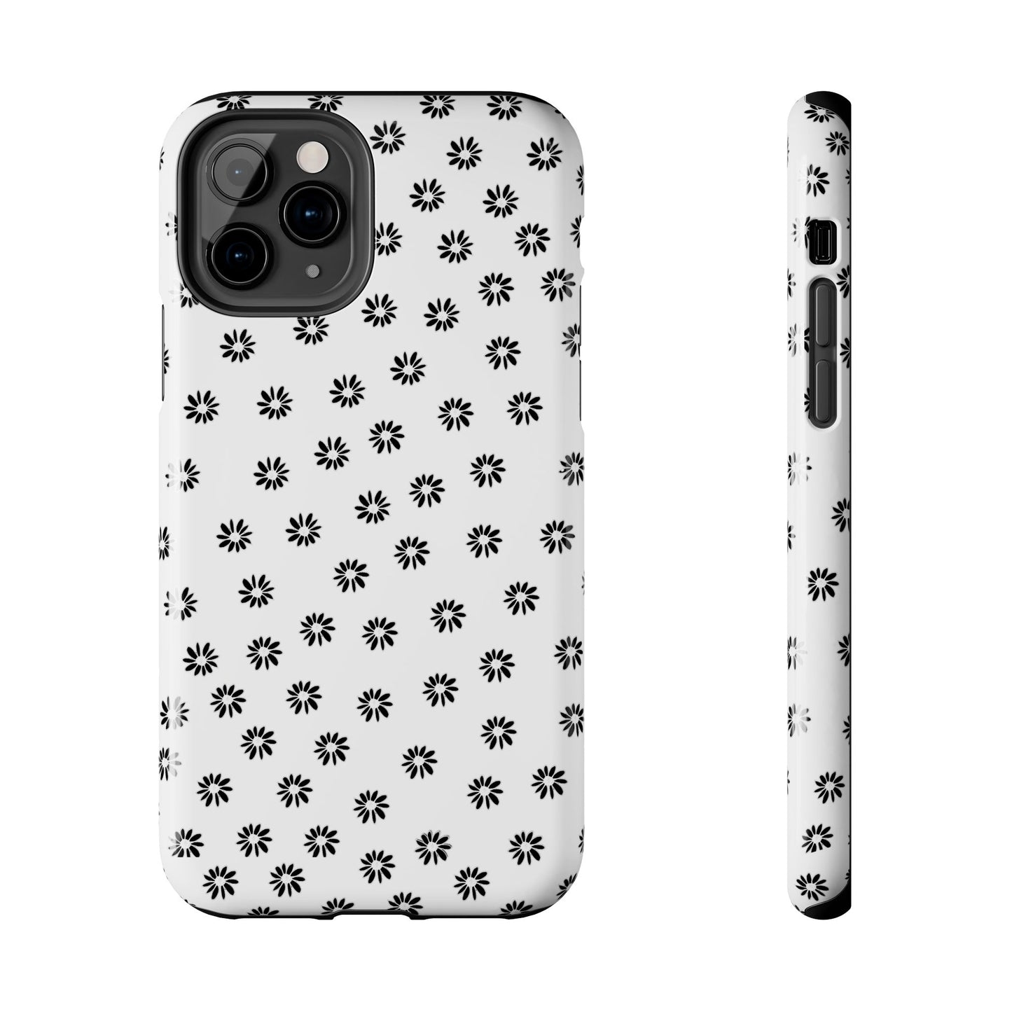 Daisy Dot White / Black Phone Case