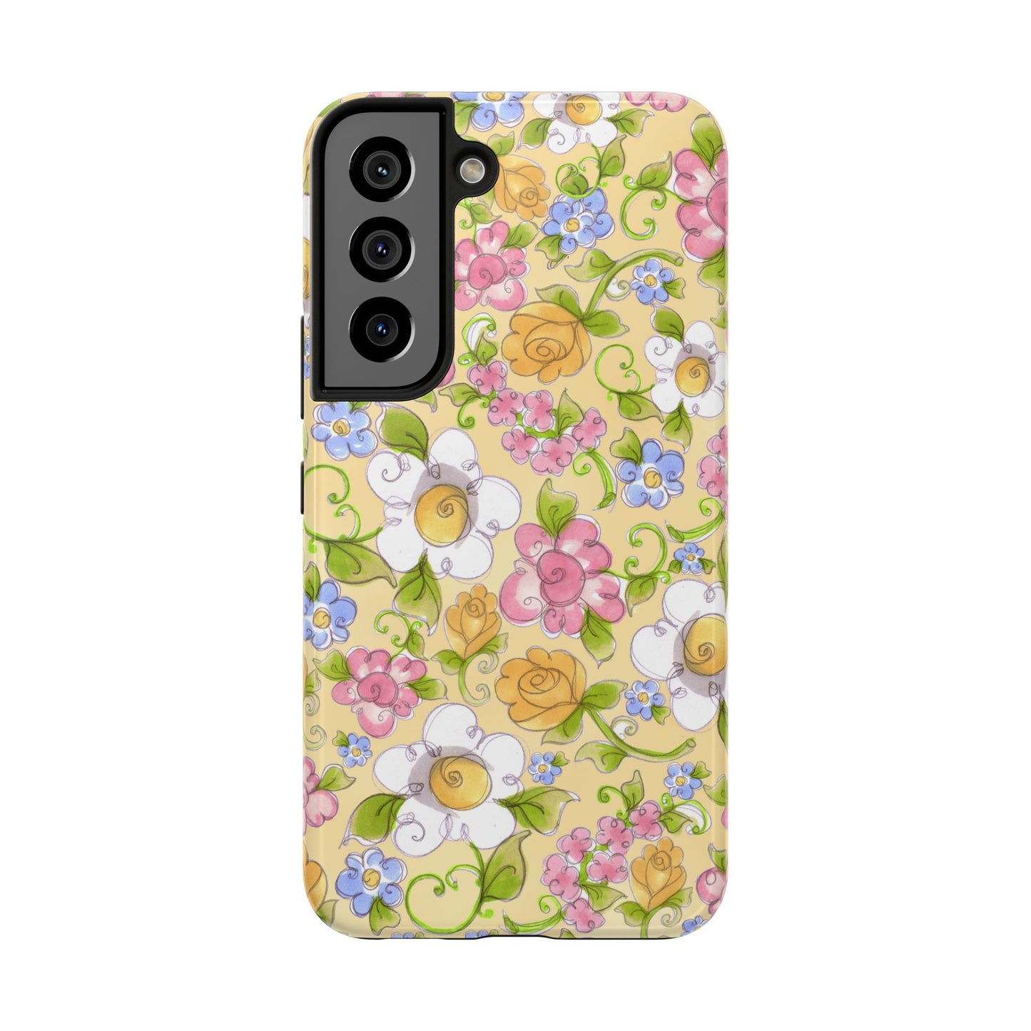 Flower Frolic Yellow Phone Case