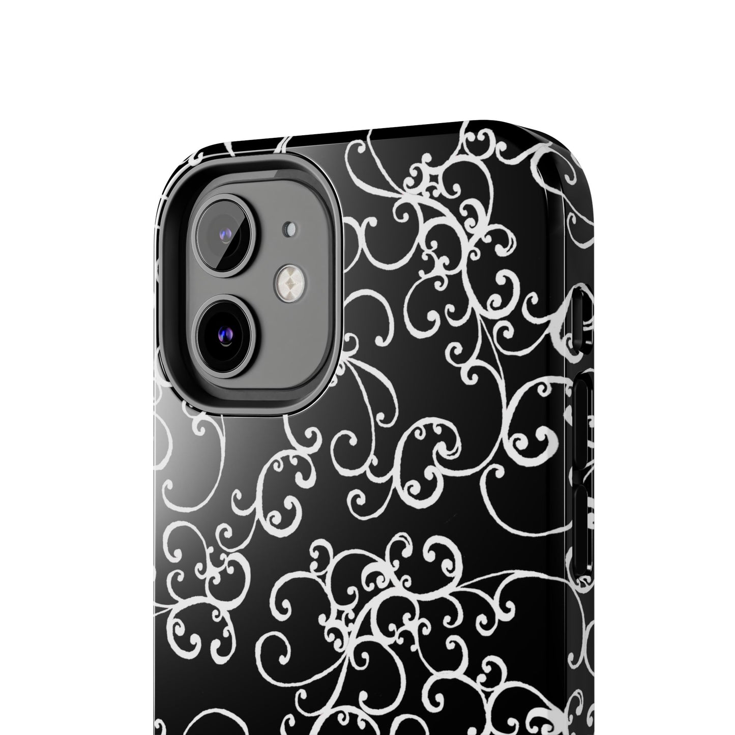 Elegant Scroll Black / White Phone Case