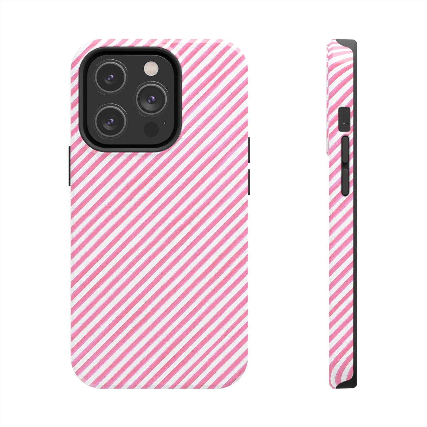 Bias Stripe Pink / White Phone Case