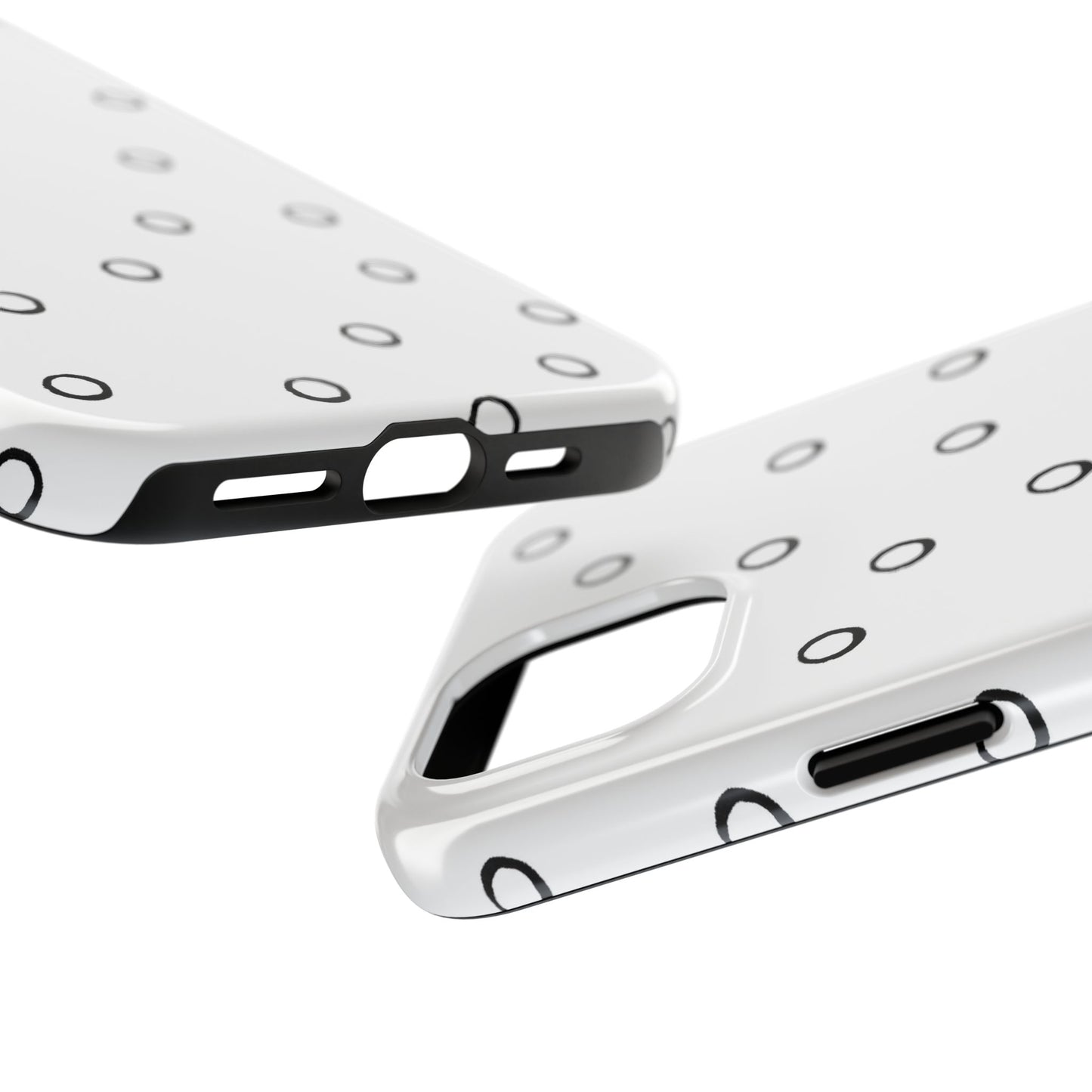 Open Dots White / Black Phone Case