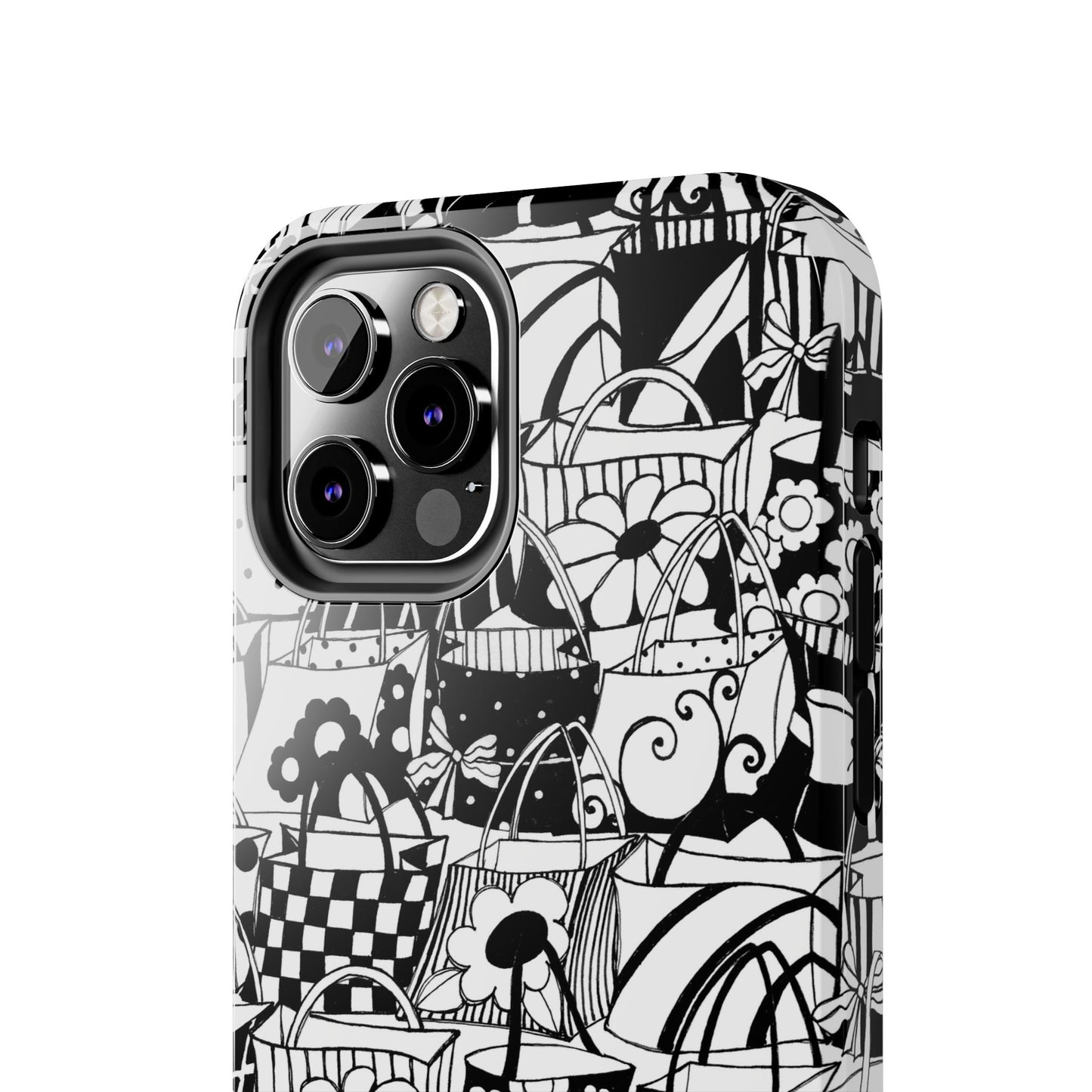Totally Black / White Phone Case