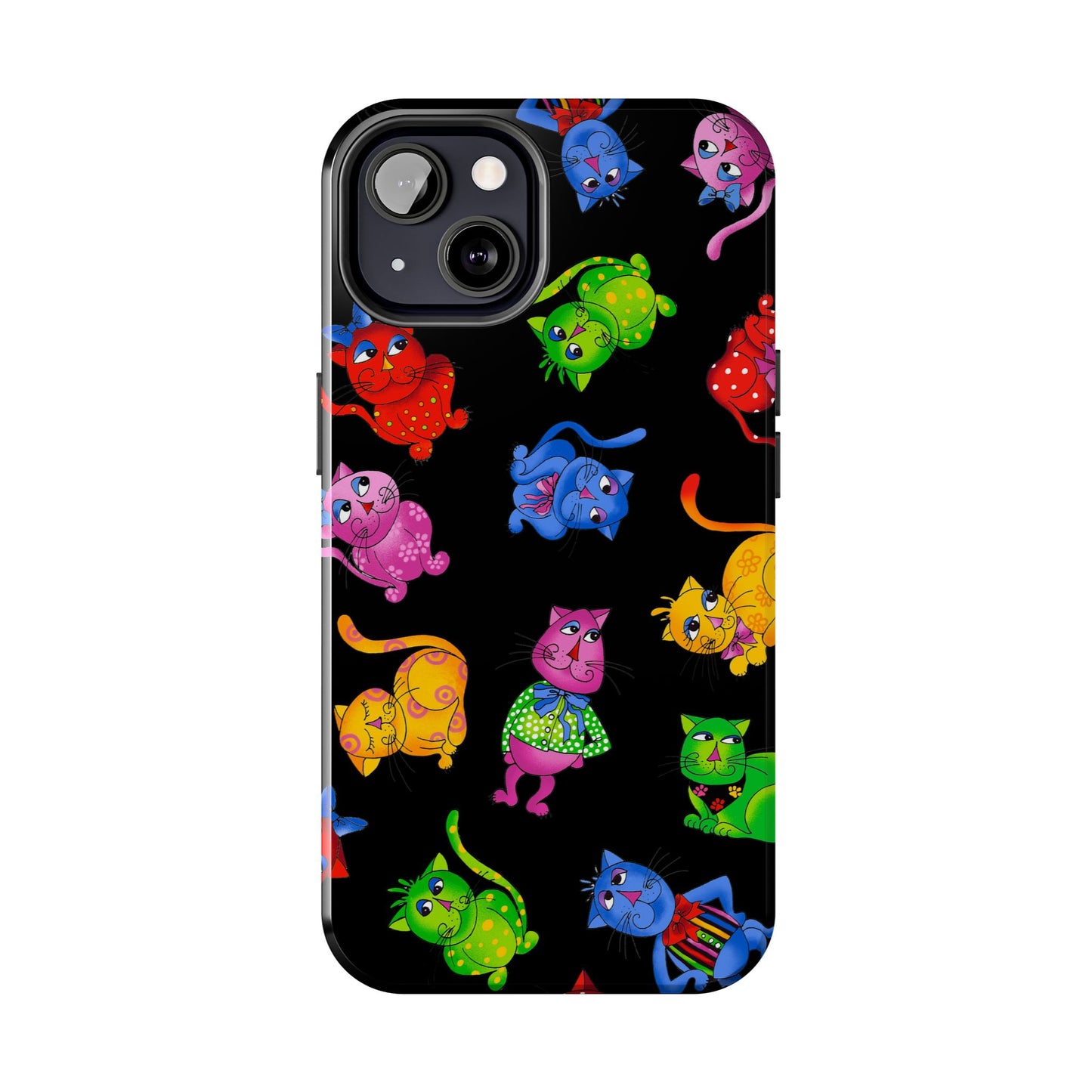 Tossed Cool Cats Black Phone Case