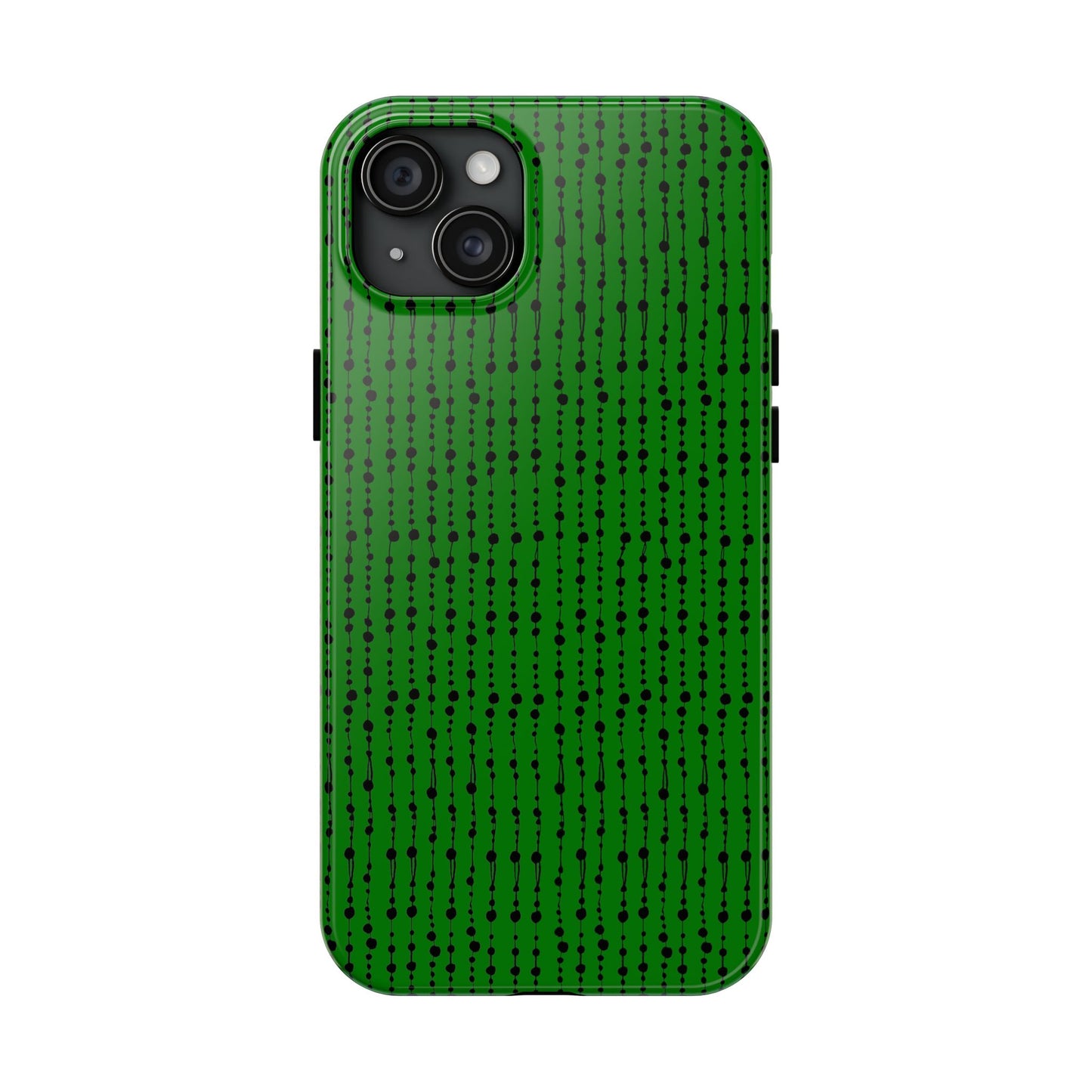 Beaded Curtain Green / Black Phone Case