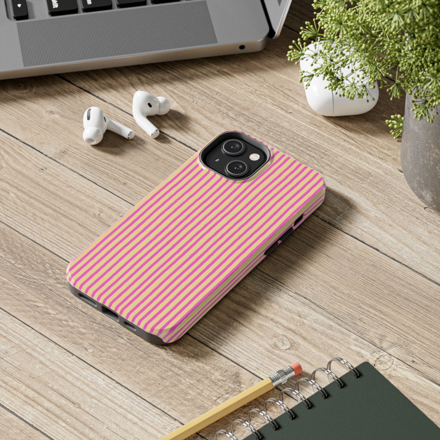 Stripe Yellow / Pink Phone Case